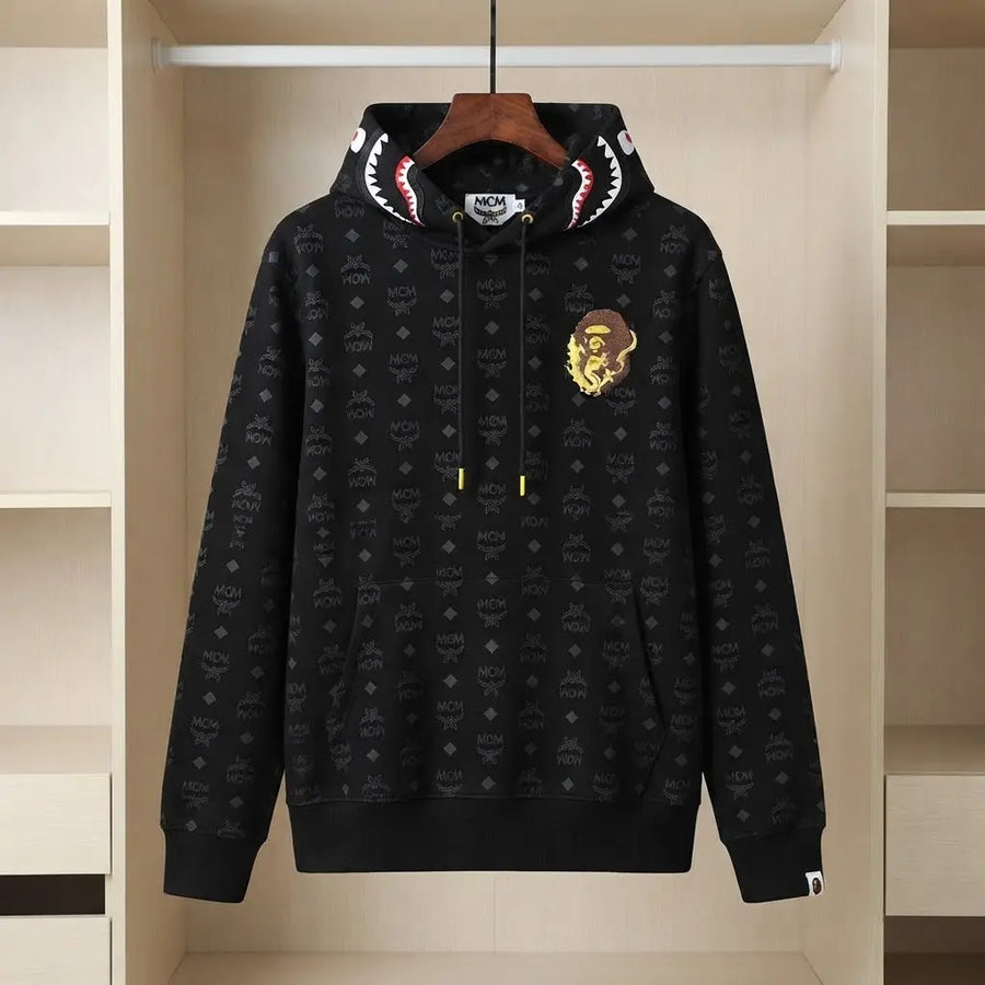 MCM x BAPE Co-Branded Shark Head Hoodie