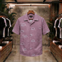 Mauve Contour Print Casual Shirt