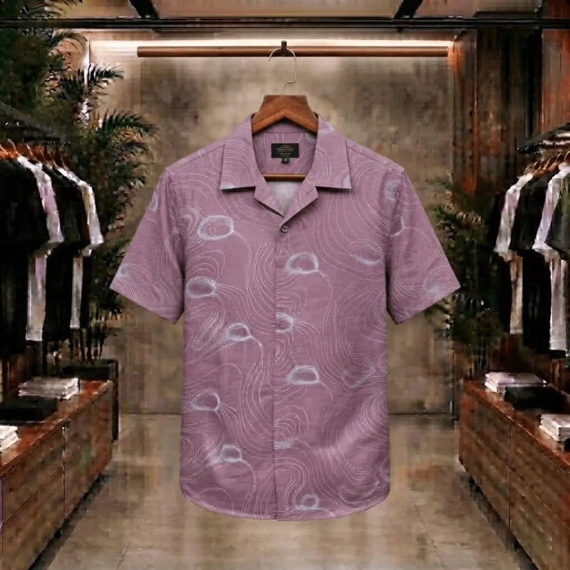 Mauve Contour Print Casual Shirt