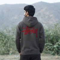 Embroidered Logo Zip-Up Hoodie view 3