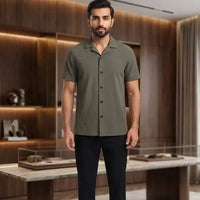 Massimo Dutti Textured Knit Resort Shirt view 2