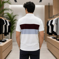 Men's Modern Color Block Cotton Polo Shirt
