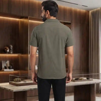 Massimo Dutti Textured Knit Resort Shirt view 3