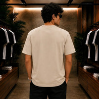 Men's Premium Cream Graphic Print Cotton T-Shirt