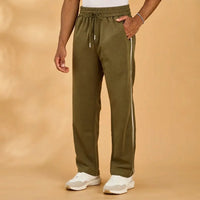 Men's Olive Green Side-Piped Jogger Trouser view 2