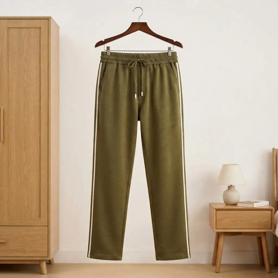 Men's Olive Green Side-Piped Jogger Trouser
